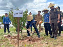 Pj Bupati OKU Tanam Pohon Durian Sebagai Kenang-Kenangan di Kantor Kejari OKU