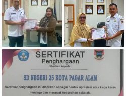 ‎SDN 13 dan SDN 25 Dapat Penghargan Kategori Sekolah Terbersih Dari Walikota Pagaralam ‎